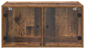 Fali Szekrények 2 pcs Öreg fa 68 x 37 x 35 cm Faanyag