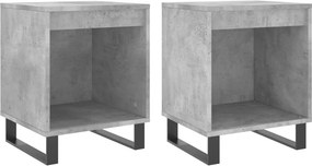 vidaXL 2 db betonszürke szerelt fa éjjeliszekrény 40 x 35 x 50 cm