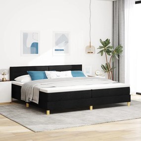 Félvásárlós ágy matraccal és LED fekete, 200x200 cm szövet