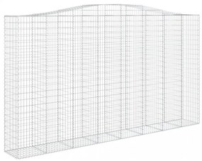 2 db íves horganyzott vas gabion kosár 400x50x220/240 cm