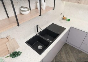 Andante gránit mosogató_metál grafit_2 medence+csepegtető