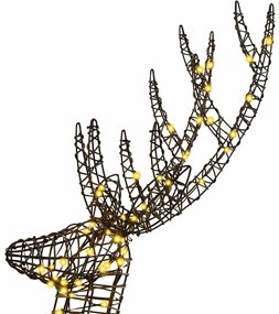 3D rénszarvas 250 LED-del Meleg fehér 180 cm Rattan