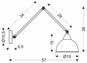 Fali lámpa TRUCK 1xE27/40W/230V arany/fekete