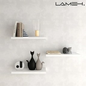 Fali polc fehér 40cm akasztós, láthatatlan rögzítéssel Lameh 1db