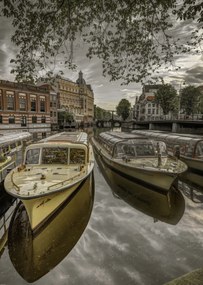 Poszter 67,5x95cm Kikötött hajók Amszterdamban 2, Assaf Frank