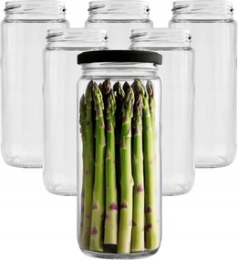 Üveg tároló 500 ml szett 12 db+ Spárga Kupakok Olíva Készítmények