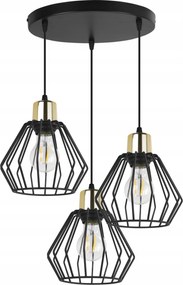 Mennyezeti Lámpa Függő Csillár Hármas Fekete Konyhába Nappaliba Loft