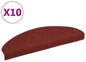 10 db piros tűlyukasztott öntapadó lépcsőszőnyeg 65 x 21 x 4 cm