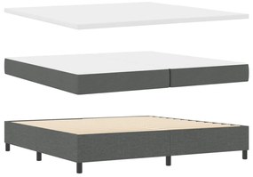 Box Spring Ágy Matracot és Padot Sötétszürke 200x200 cm Szövet