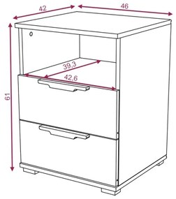 Éjjeliszekrény NED, Wotan tölgy