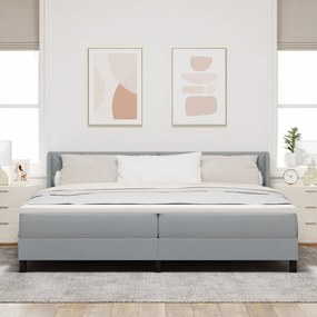 Boxspring Ágy Matrac Kíséretében, Világosszürke, 200x200 cm, Szövet