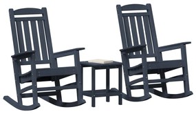 3 Darabos Kert Lounge Szett Tengerészkék HDPE