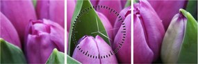 Kép - tulipánok (órával) (90x30 cm)