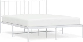 vidaXL fehér fém ágykeret fejtámlával 120 x 200 cm