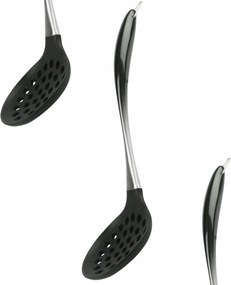 Szűrőkanál 33cm Konyhai Lapát Szilikon +rozsdamentes Acél Hableszedő Kanál