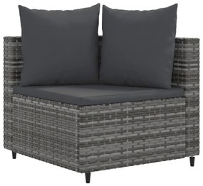 6 részes szürke polyrattan kerti ülőgarnitúra párnákkal