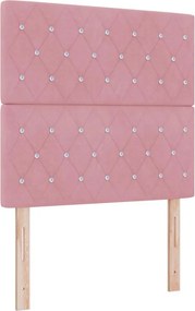 vidaXL LED Box Spring Ágy matracmal Rózsaszín 90 x 190 cm szövet