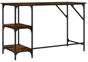 füstös tölgy színű fém és szerelt fa íróasztal 120 x 50 x 75 cm