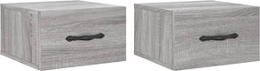vidaXL 2 db szürke sonoma falra szerelhető éjjeliszekrény 35x35x20 cm