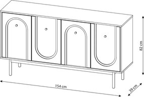 MAZOMA KOMODA 4D KASZMIR/N.KASZMIR/U.ZŁOTE