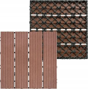 22 Db-os Wpc terasz csempe szett 30x30 cm 2M Négyzet Alakú