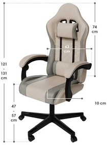 Juskys HyperSeat irodai szék - bézs/szürke