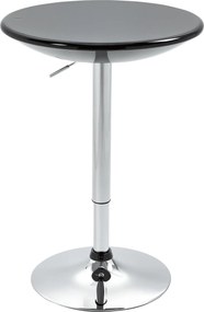 HOMCOM Kerek Bárasztal Forgatható Felülettel, Gázlifttel Állítható Magasság, Acél Alap, Φ61x76-97cm, Fekete | Aosom