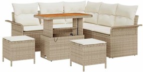 vidaXL Kerti Kanapé Szett párnával tárolóval 8 pcs Beige és krém
