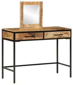 Fésülködő Asztal 100x40x75/120 cm Szilárd Fa Durva Mangó