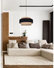 Csillár zsinóron CORSA 1xE27/60W/230V fekete/bézs