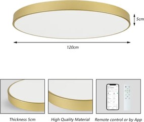 Brilagi -LED dimmelhető világítótest POOL SMART LED/180W/230V 120 cm aranyszínű Wi-Fi Tuya+Távirányító