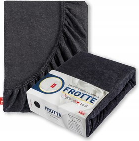 Frottír lepedő 80x200 gumis vastag pamut Prémium oldal 30 cm Fekete