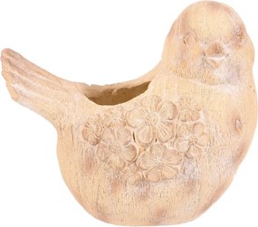 Ptáček - na květiny, magnesium, vzor květin, imitace dřeva