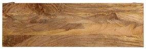 barna tömör mangófa és vas konzolasztal 110 x 35 x 76 cm