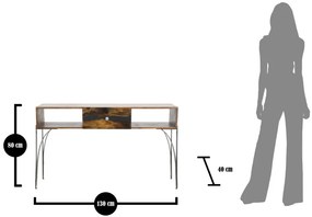 Konzol mustang 130x40x80 (Egyiptomi akác) cm