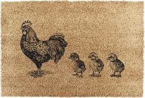 Kókuszrost lábtörlő 40x60 cm Chickens and Chicks – Artsy Doormats