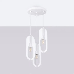 Sollux SL.1361 - Csillár zsinóron NICUS 3xE27/15W/230V fehér