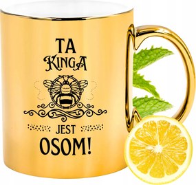 Prémium Arany Csillogó Bögre Kinga Ajándék Nyomtatott Fotóval