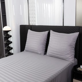 Mikroszálas hotel ágyneműhuzat JASMINE világosszürke - 2 cm csík, hotel stílusú zseb Ágyneműhuzat mérete: 70 x 90 cm | 140 x 200 cm