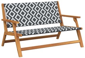 Kerti pad Fekete és fehér 122x76x73.5 cm Tömör akácfából