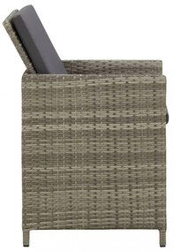 4 db szürke polyrattan kerti szék párnával