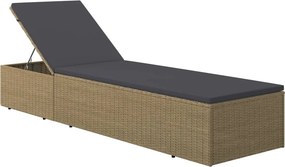 vidaXL barna és sötétszürke polyrattan napozóágy