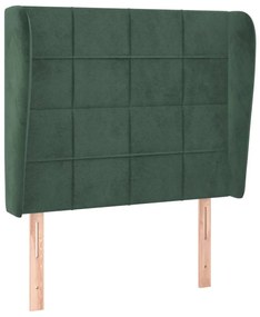 sötétzöld bársony fejtámla szárnyakkal 93 x 23 x 118/128 cm