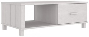 HAMAR fehér tömör fenyőfa dohányzóasztal 100 x 55 x 35 cm
