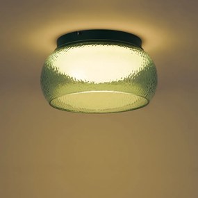 Art Deco mennyezeti lámpa zöld üveggel, beépített LED-del, 3 fokozatban szabályozható - Thimble