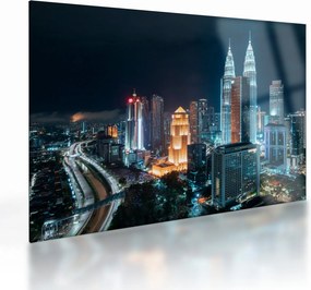 Kép - Éjszaka Kuala Lumpurban (üvegen) (70x50 cm)