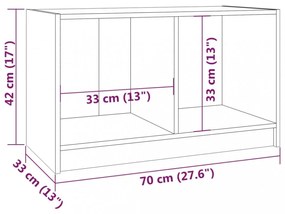 szürke tömör fenyőfa TV-szekrény 70 x 33 x 42 cm