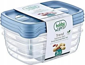 3 Db-os Ételtároló Szett Trend Box 0,6 L Ételtároló