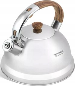 Acél Vízforraló Síppal Ezüst Rozsdamentes acél 3L Prémium Edenberg