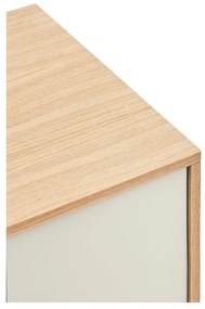 Yoko krémfehér komód tölgyfa dekorral, szélesség 180 cm - Teulat
